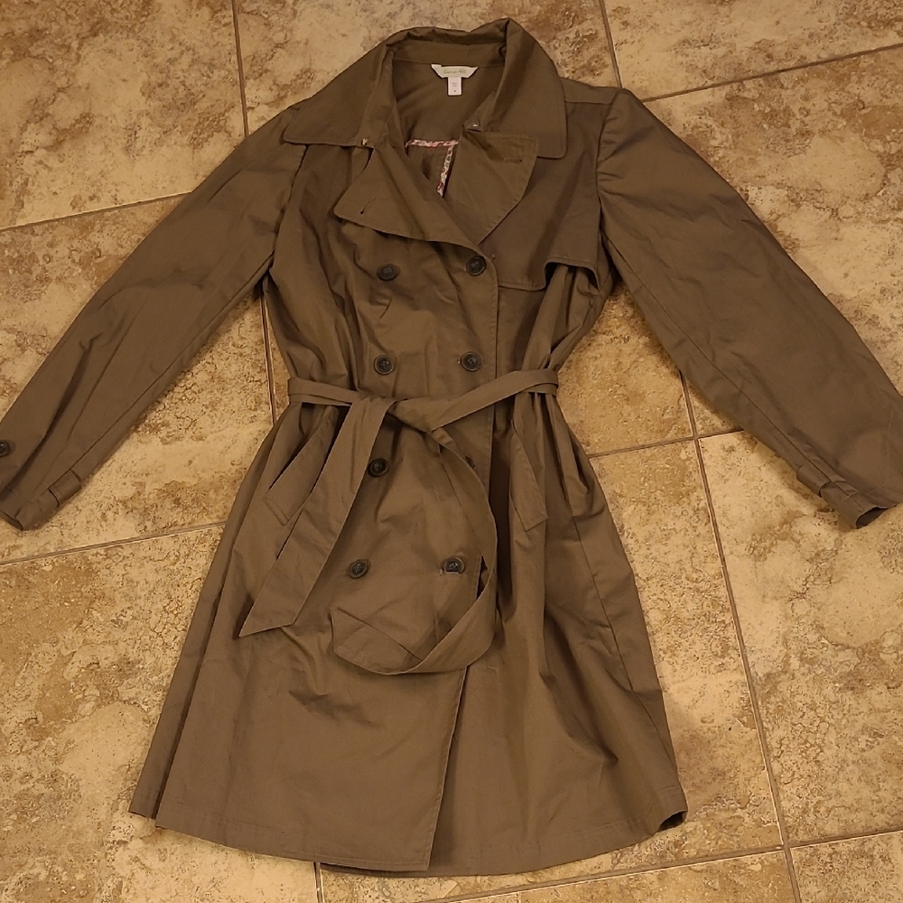 Garnet Hill Olive Trench Coat